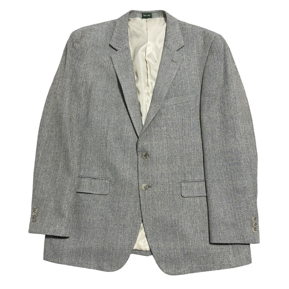 Norm Thompson‎ Blazer Mens 46L Gray Silk Sport Coat Jacket Two Button Lined